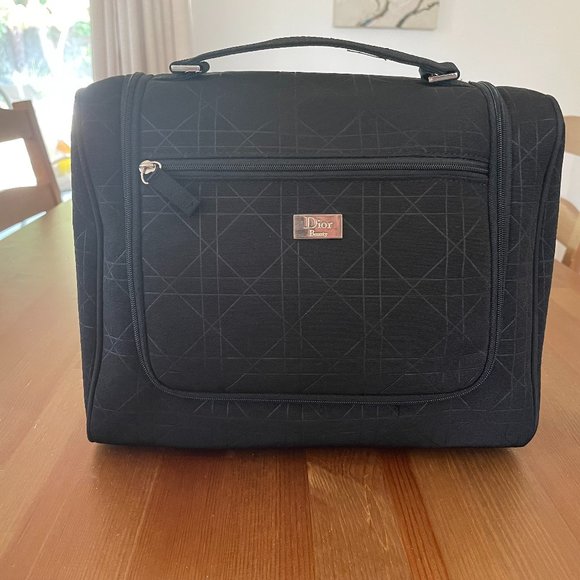 NWOT Christian Dior Black Quilted Cannage Large Cosmetic Bag - Picture 1 of 10